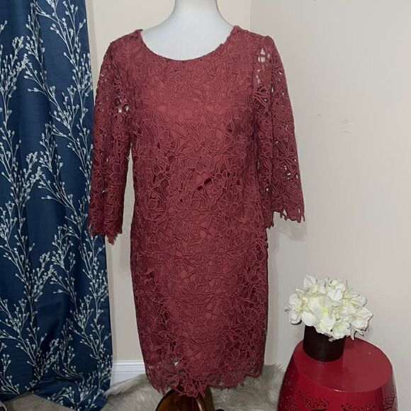NEW Ann Taylor Floral Lace Shift Dress Back V sz 6 $140 MSRP - Picture 1 of 9